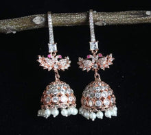 Load image into Gallery viewer, Jhumki Rosegold plated Danglers earrings