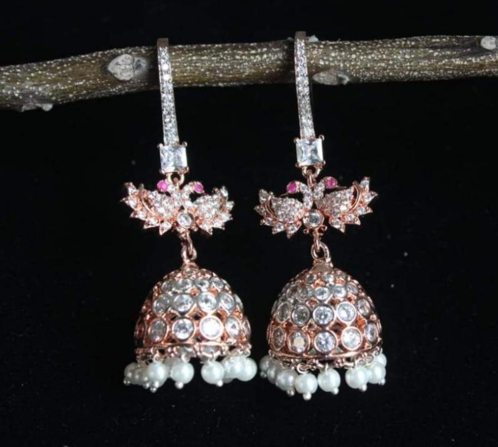 Jhumki Rosegold plated Danglers earrings
