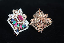 Load image into Gallery viewer, Designer multi stone diamond Studs Earrings
