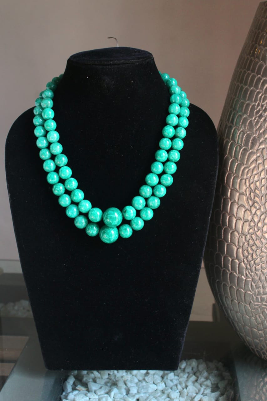 Natural precious green jades Gemstone Layered Necklace