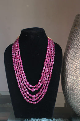 Natural Ruby maniya  ovals precious  Gemstone Layered  Necklace