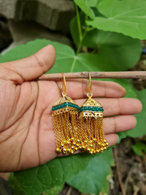 Gemzlane triangular danglers traditional earrings for women and girls