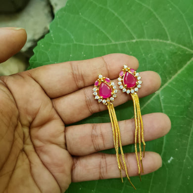 Gemzlane tassel Ruby Danglers earrings