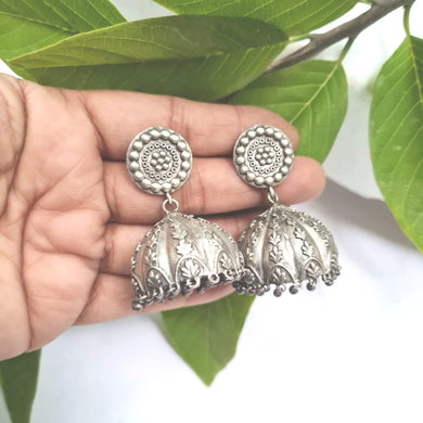 Tribal oxidized silver tone Handmade JhumkaEarrings