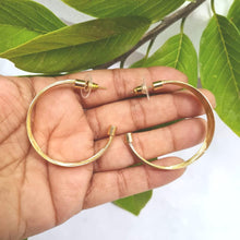 Load image into Gallery viewer, Gemzlane golden ringed danglers earrings.