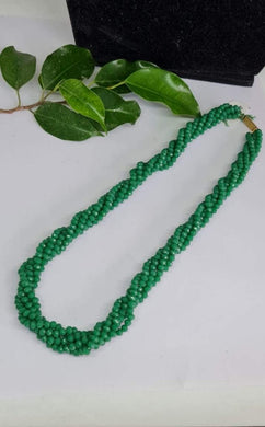 Green Designer Beaded Mala Necklace