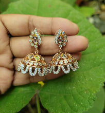 Load image into Gallery viewer, Gemzlane diamond embellished Jhumki earrings