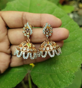 Gemzlane diamond embellished Jhumki earrings