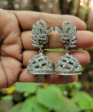 Load image into Gallery viewer, Gemzlane cz diamond Jhumki earrings