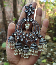 Load image into Gallery viewer, Victorian kundan Chandbali Diamond Earrings