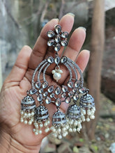Load image into Gallery viewer, Victorian kundan Chandbali Diamond Earrings
