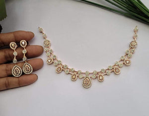Ena Cz Diamond Necklace set