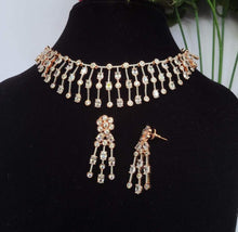 Load image into Gallery viewer, Drops Rosegold diamond Necklace set