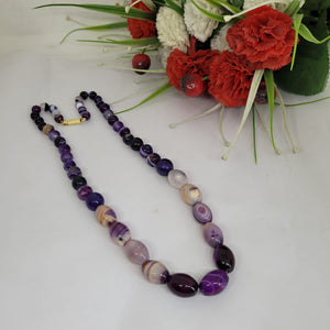 Gemzlane Purple stone Beaded necklace