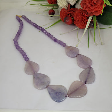 Gemzlane Purple stone  Beaded necklace