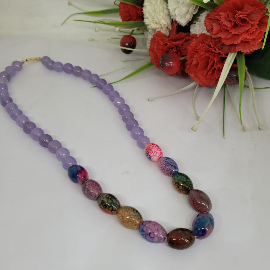 Gemzlane Purple stone Beaded necklace