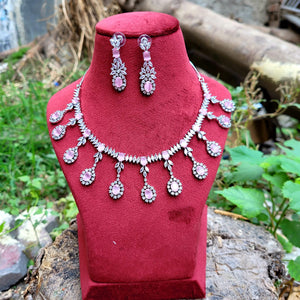 Mitushi Pink Diamond Necklace  Set
