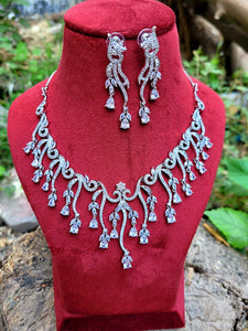 Niharika White  Diamond Necklace  Set