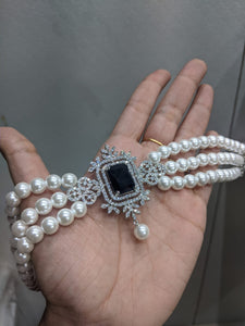 Gemzlane Blue Choker Diamond Necklace  Set