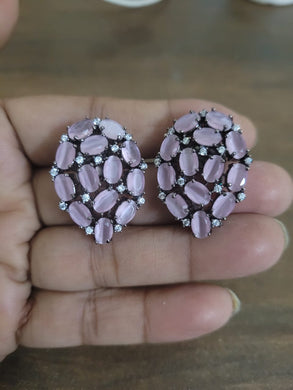 Aarna Pink diamond cz  Studs Earrings