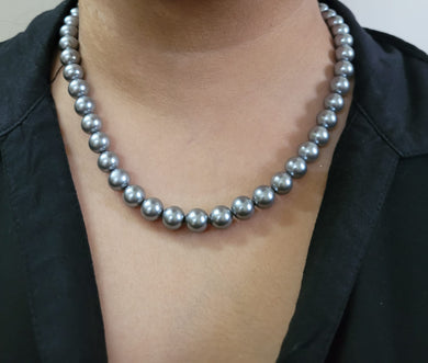 Gemzlane Grey  pearl fashion necklace