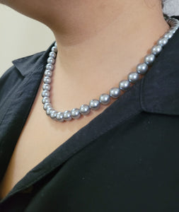 Gemzlane Grey  pearl fashion necklace