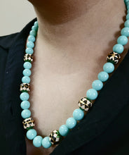 Load image into Gallery viewer, Designer Light Blue pearl fashion necklace