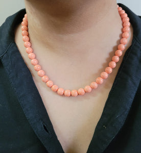 Single Line Peach pearl fashion necklace