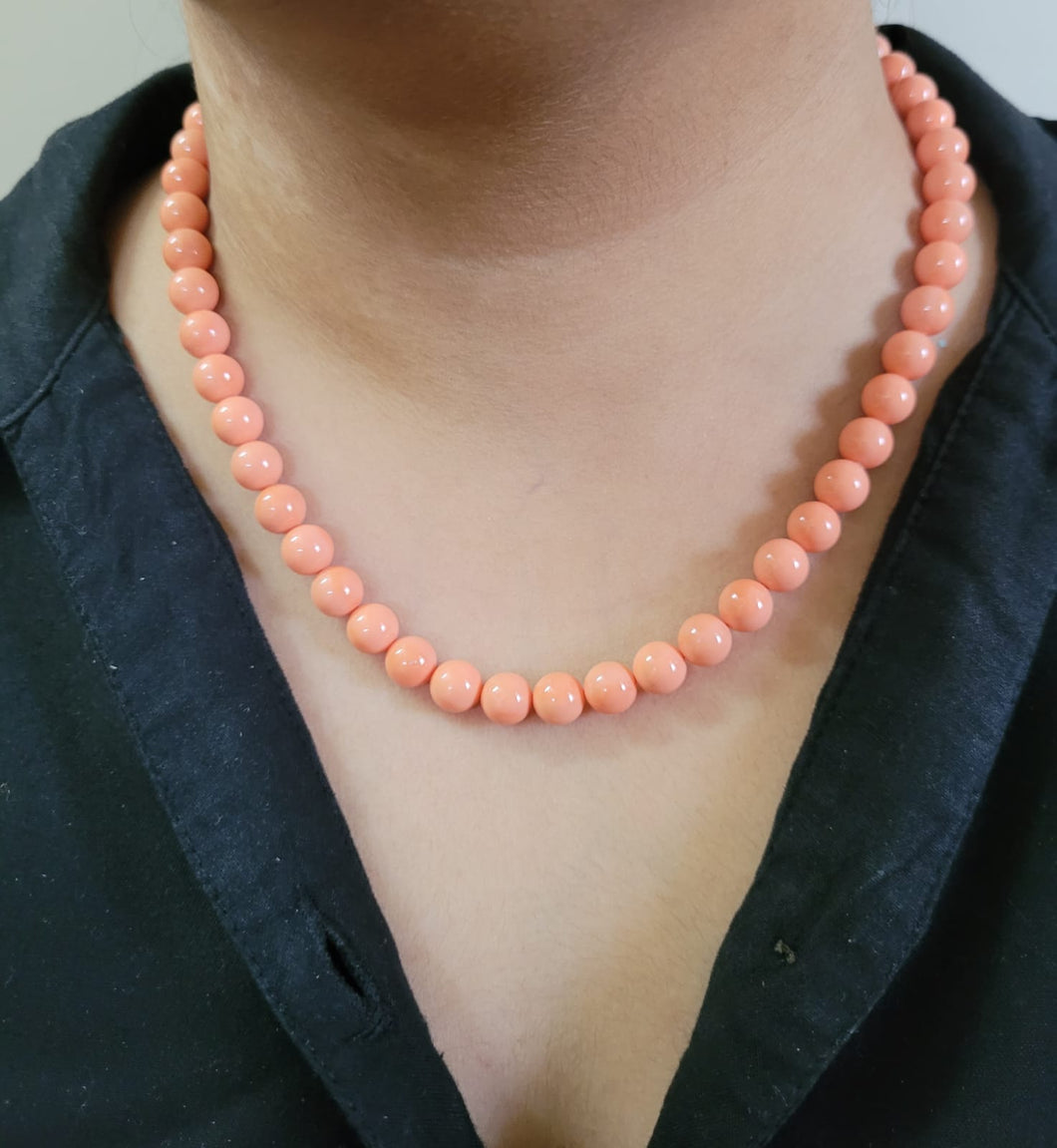 Single Line Peach pearl fashion necklace