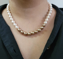 Load image into Gallery viewer, Dual Shaded Pearl fashion necklace