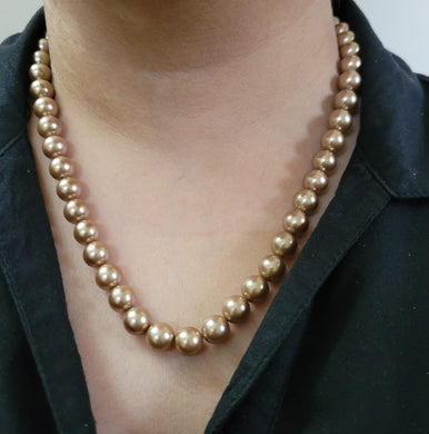 Copper Golden Pearl fashion necklace