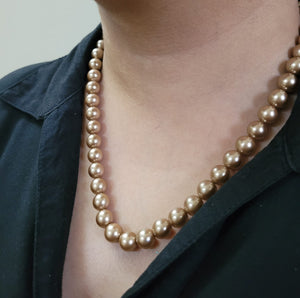 Copper Golden Pearl fashion necklace