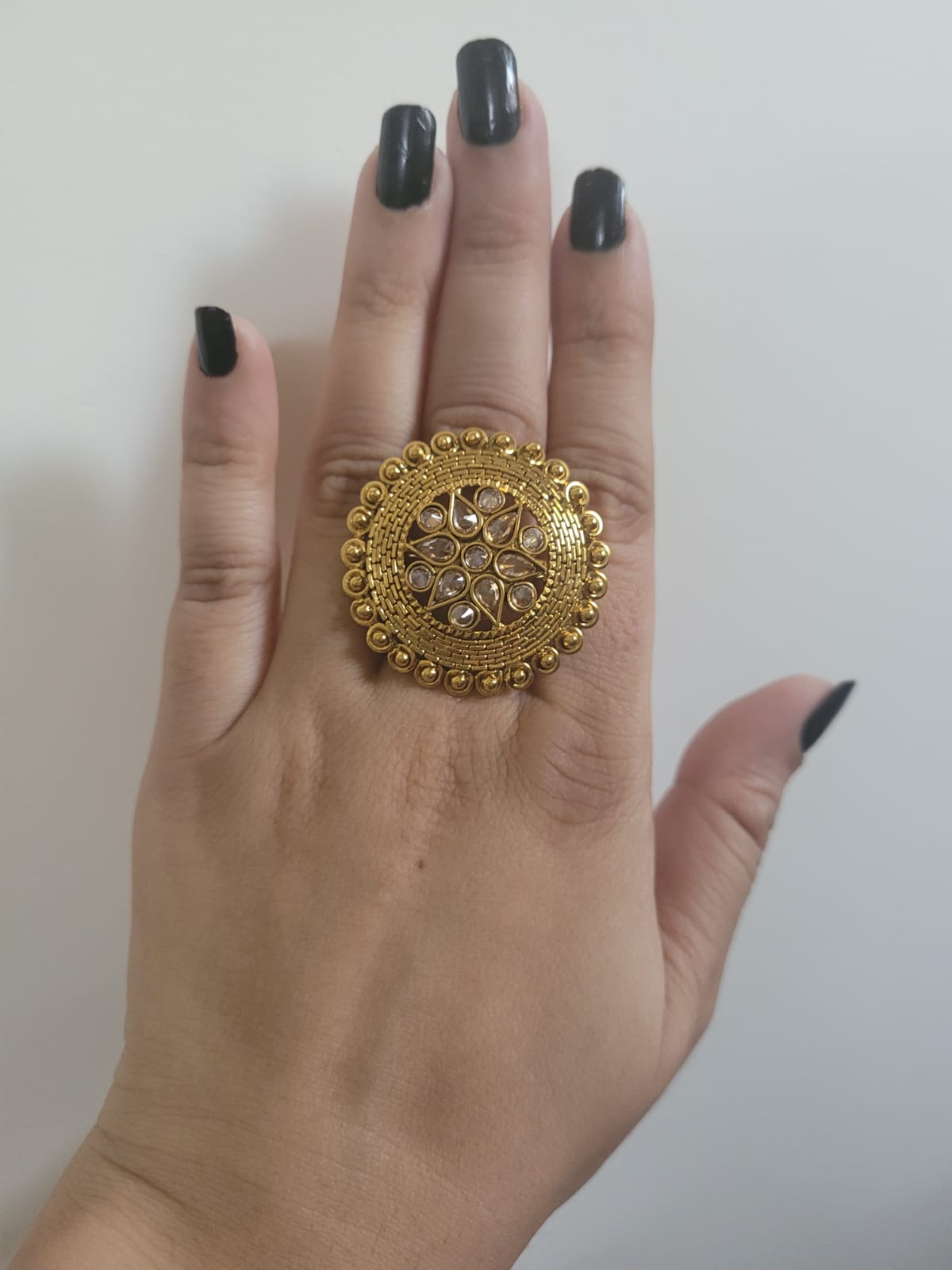 Gemzlane Polki Adjustable Cocktail Rings Gemzlane