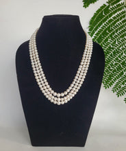 Load image into Gallery viewer, Gemzlane Real Pearls Triple Layered Necklace