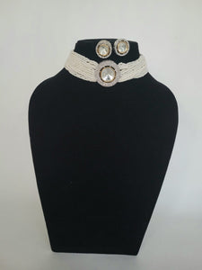 Stylish Fusion Kundan Polki Diamond Choker  Necklace Set