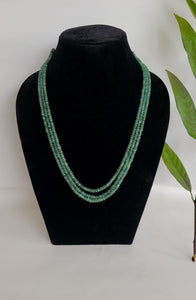 Natural Precious Green Emerald Layered Gemstone Necklace