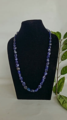 Natural Blue Sapphire tumble Precious Gemstone Necklace
