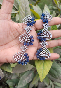 Selena Blue Stone Diamond Danglers earrings