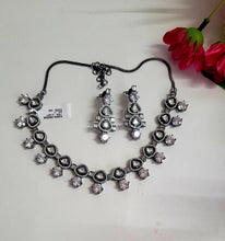 Load image into Gallery viewer, Gemzlane Fusion Victorian Kundan Diamond Necklace Set