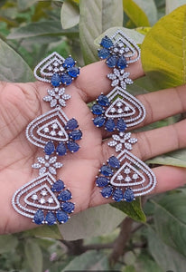 Selena Blue Stone Diamond Danglers earrings