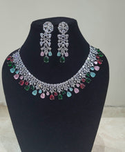 Load image into Gallery viewer, Navratni diamond Necklace set