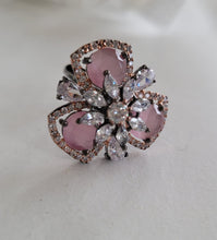 Load image into Gallery viewer, Gemzlane Pink  Diamond Adjustable Cocktail Rings