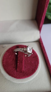 Gemzlane diamond cz Silver plated Adjustable Ring