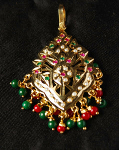 Gemzlane multi colour jadau pendant necklace set - Necklace set