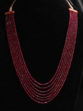 Load image into Gallery viewer, Gemzlane precious ruby 7 line necklace with traditional Indian thread - Necklace