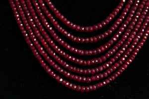 Gemzlane precious ruby 7 line necklace with traditional Indian thread - Necklace