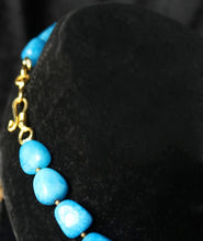 Load image into Gallery viewer, Gemzlane statement semiprecious blue stones fashion necklace - Necklace
