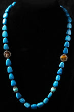 Load image into Gallery viewer, Gemzlane statement semiprecious blue stones fashion necklace - Necklace