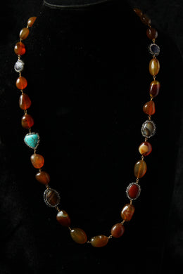 Gemzlane statement semiprecious stone fashion necklace - Necklace
