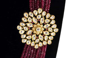 AAA quality Precious Ruby gemstones multiline necklace - Gemzlane